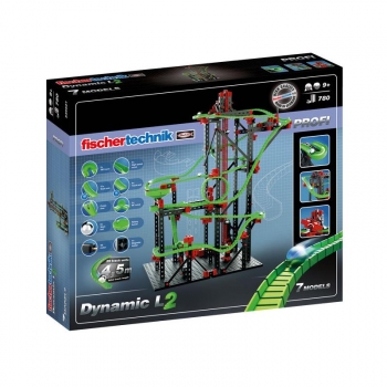 Fischer Technik - Dynamic L 2 Juego Construcción Circuitos Canicas 780 Piezas