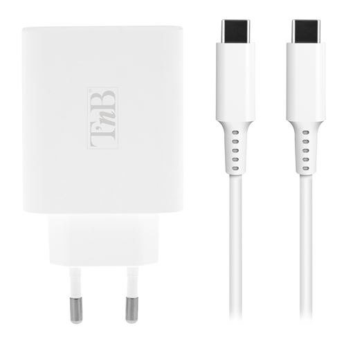 Cargador T'nB iClick 48W USB-C/A Blanco