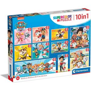 Clementoni - Patrulla Canina - Puzzle infantil progresivo 10 en 1 de la Patrulla Canina ㅤ