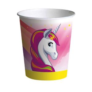 Pack de 8 vasos Unicornio de cartón