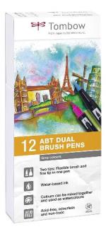 Tombow ABT PW-12p-m 3 rotuladores Dual Brush Pen con dos puntas - 12 unidades