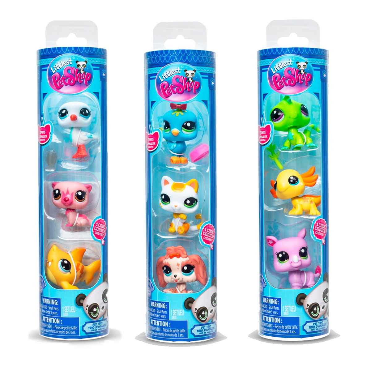 BANDAI - Pack de 3 - Mascotas Littlest Pet Shop.