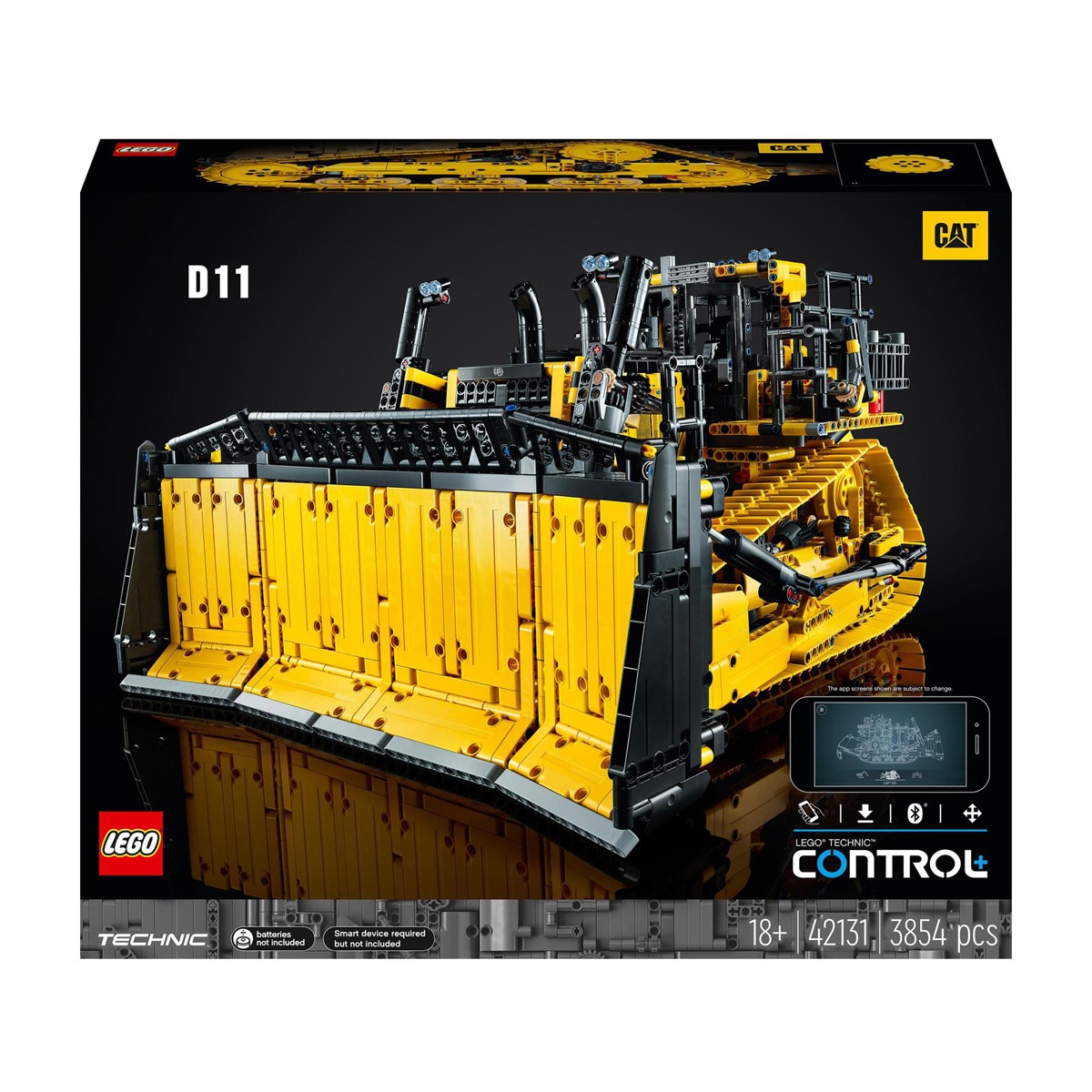 LEGO - Buldócer Cat D11 Controlado Por App, Vehículo Vintage Teledirigido, Set De Construcción, Technic