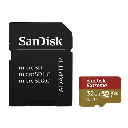 Tarjeta de memoria Sandisk Extreme microSDHC 32 GB + Adaptador SD Kit