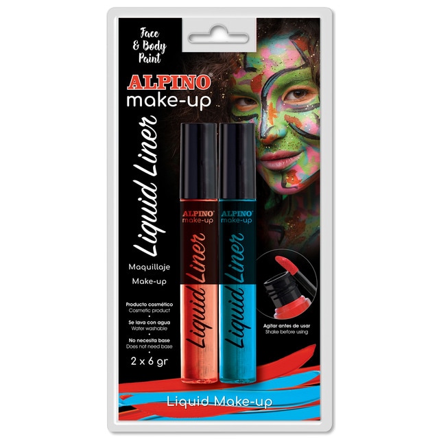 Alpino - Blister Maquillaje 2 Liquid Liner Alpino Azul & Rojo.