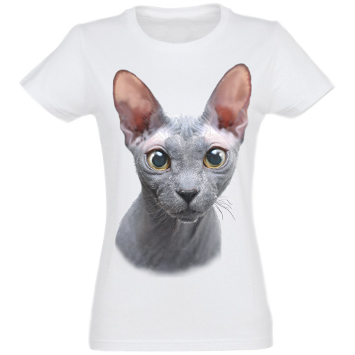 Camiseta Mujer Gato Egipcio color Blanco