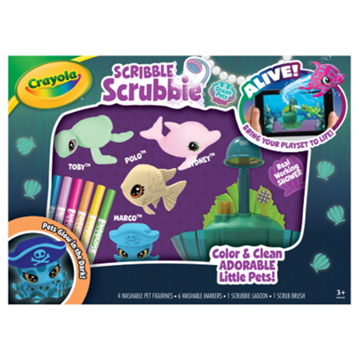 Crayola - Set Laguna 4 Mascotas Glow In The Dark