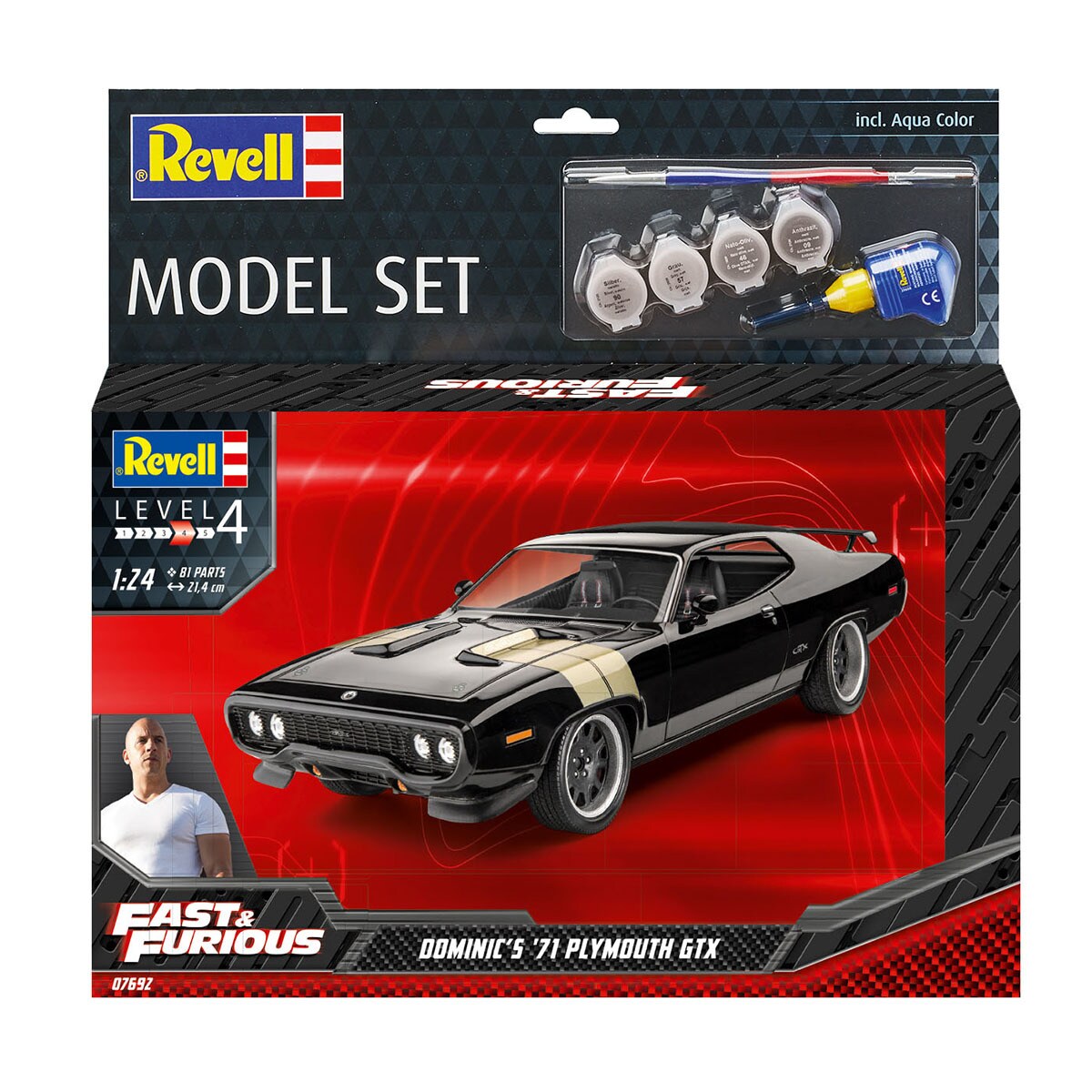 Revell - Maqueta Fast & Furious Dominic's 1971 Plymouth GTX con accesorios básicos Revell.