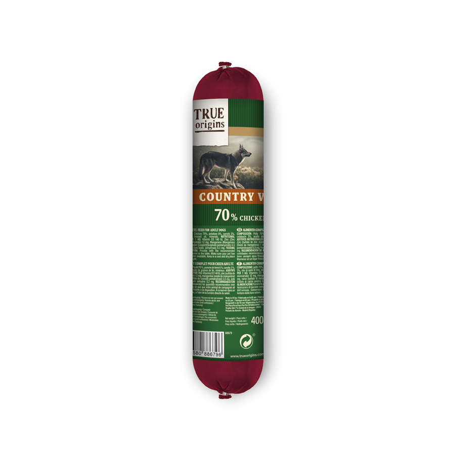 True Origins Salchicha Wild Country Water Pollo para perros