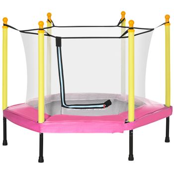 Cama Elástica Infantil Zonekiz Acero Pp Pe Pvc 122x122x97 Cm Rosa