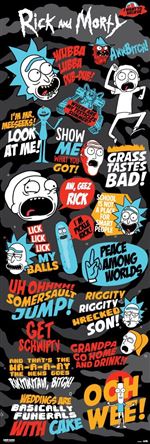 Póster de puerta Rick y Morty Frases