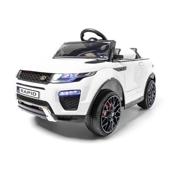 Range Rapid 12v Con Mando Blanco - Coche Eléctrico Infantil Para Niños Batería 12v Con Mando Control Remoto