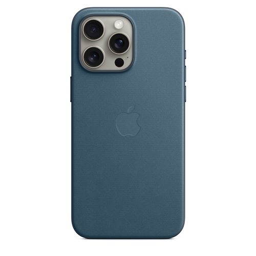 Funda de trenzado fino Apple Azul con MagSafe para iPhone 15 Pro Max