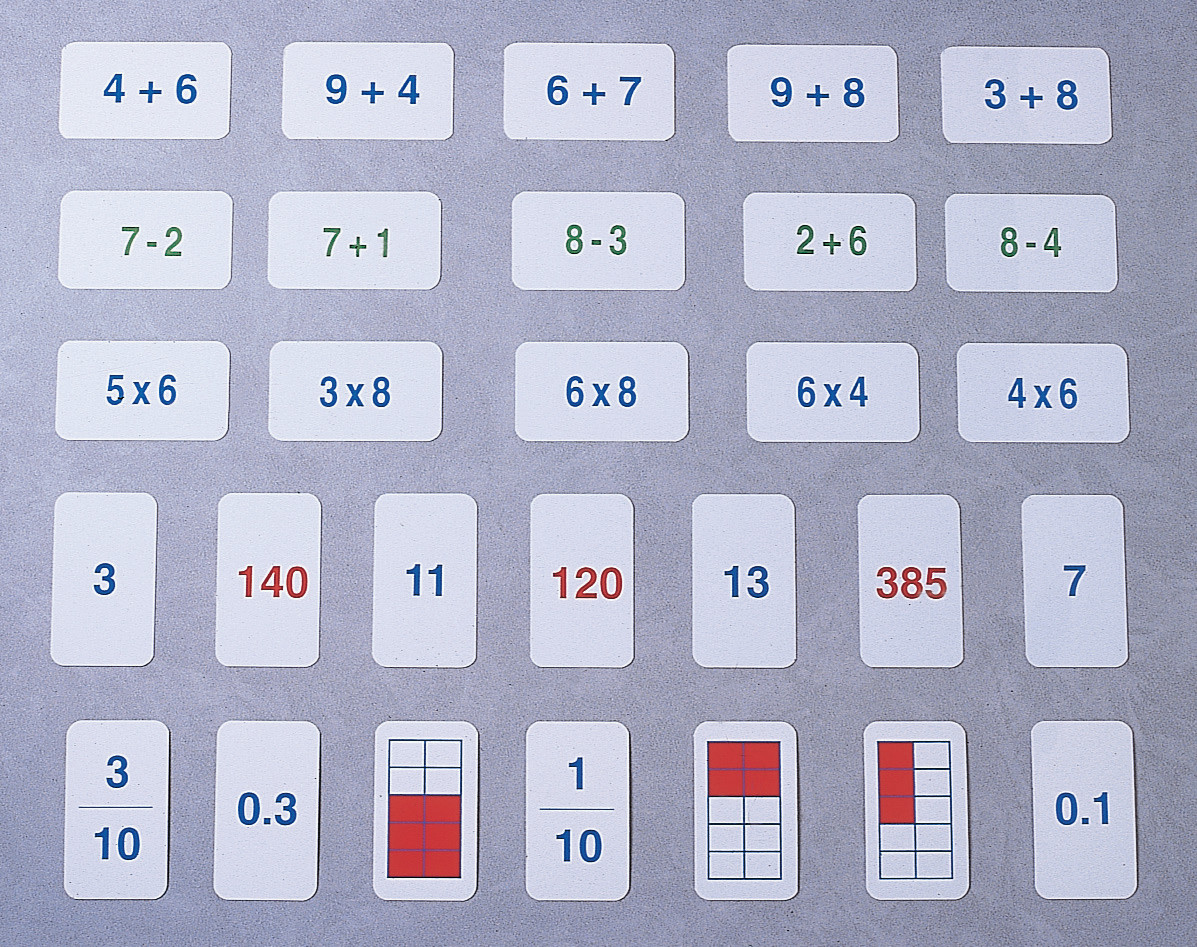 Juego de matemáticas Nardil Cartas de divisiones