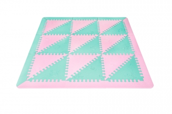 Lubabymats - Alfombra Puzzle Infantil Para Bebés De Foam (eva), Suelo Extra Acolchado. Medida: 161x161 Cm. Color Rosa Y Mint