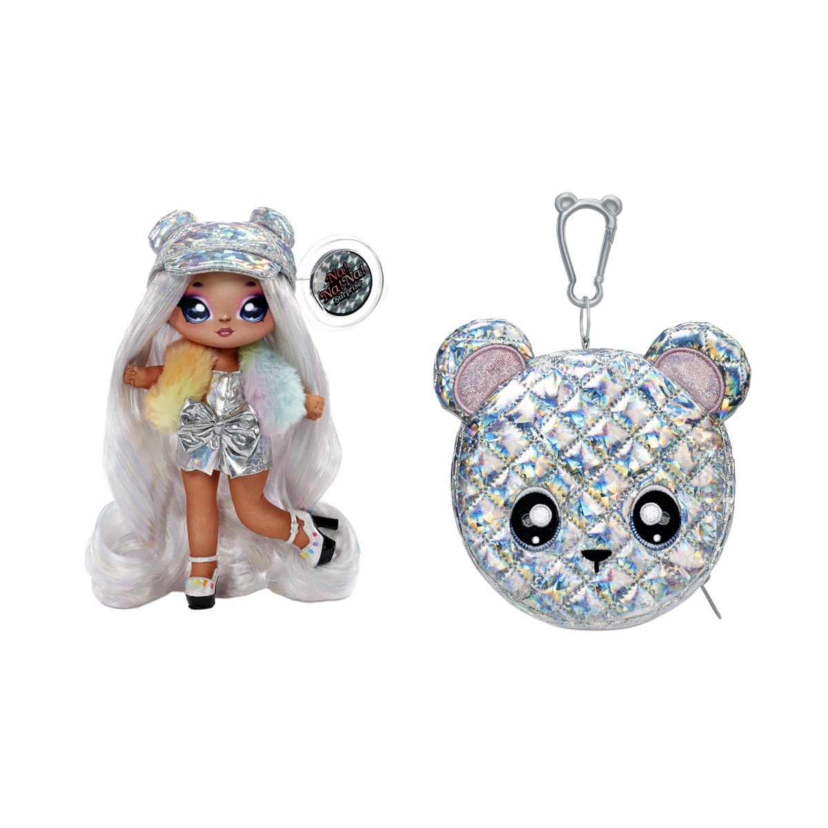 Na! Na! Na! Surprise - Muñeca Con Bolso Pompón Set 2 En 1 Glam Series Ari Prism