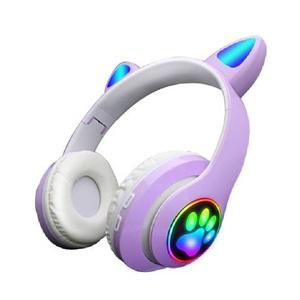 Auriculares orejas de gato bluetooth violeta