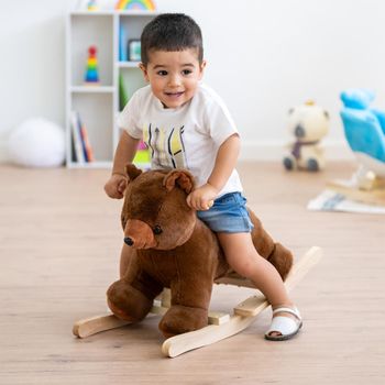 Caballito Balancín Osito - Caballo Balancín De Peluche Para Niños Y Bebés