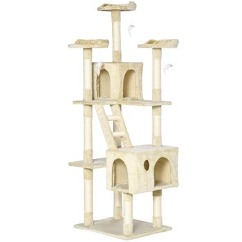 Rascador Para Gatos Centro De Actividad 60x49x180 Cm-pawhut. Beige