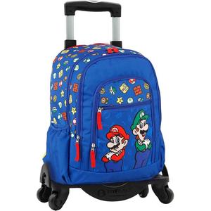 Mochila preescolar Super Mario & Luigi con carro extraíble