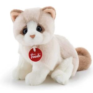 Peluche de gato blanco y beige, 24 cm ㅤ