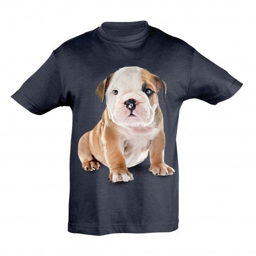 Camiseta Niño Bulldog Inglés color Azul