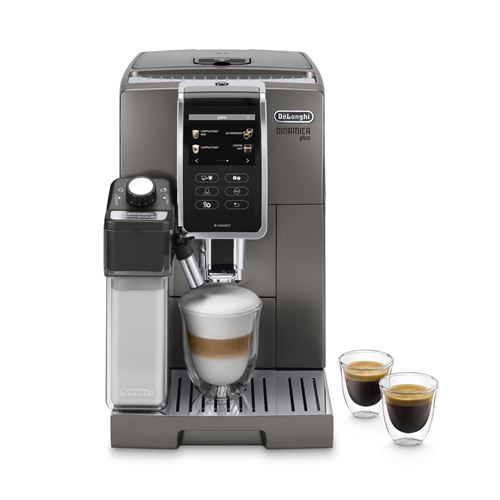 Cafetera Superautomática De'Longhi Dinamica Plus ECAM 370.95.T, Molinillo integrado, 12 recetas, 1450W, 19 bar, Titanio