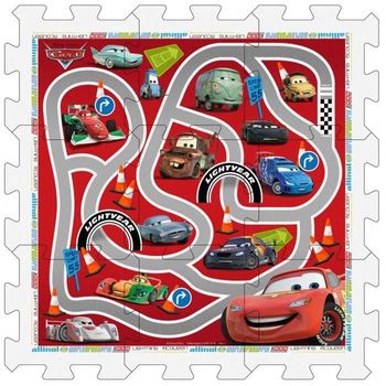 Coches Puzzle Mat De Espuma Con Bolsa, 9 Piezas