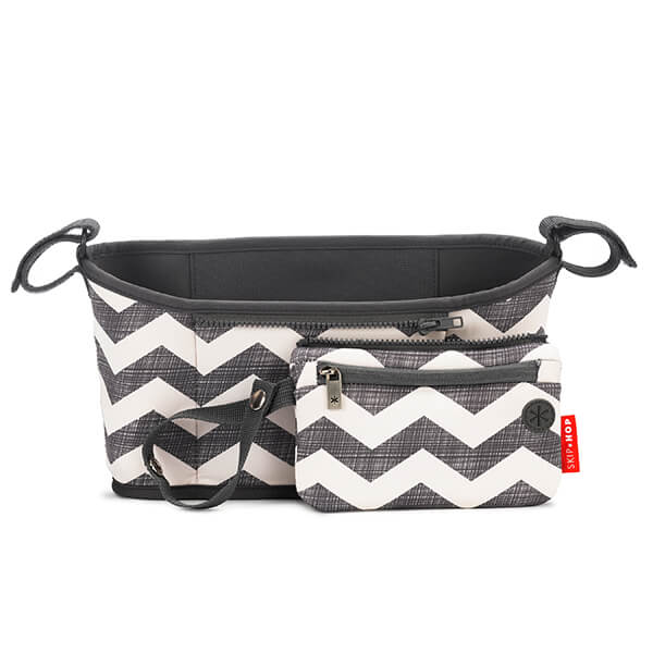 Bolso organizador para el cochecito gris y blanco