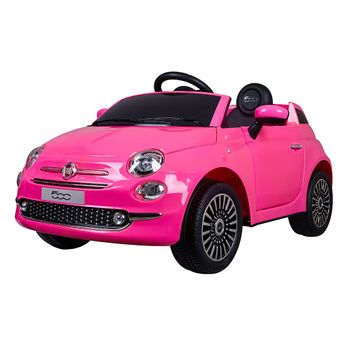 Coche Eléctrico Para Niños Con Mando De Control Remoto - Fiat 500 - Ideal Para Niños De 3 A 8 Años - Color Rosa - Devessport