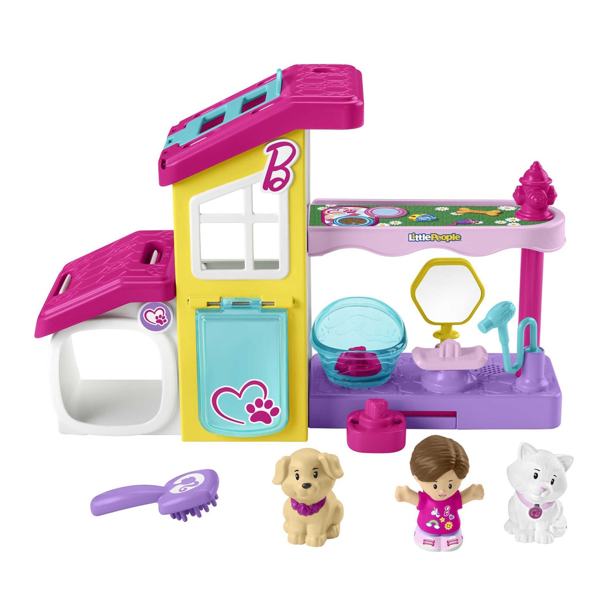 Fisher-Price - Little People Set De Juego Con Figura Y Animales Barbie Spa De Mascotas