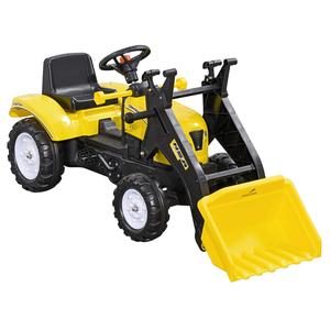 Homcom - Tractor excavadora a pedales amarillo