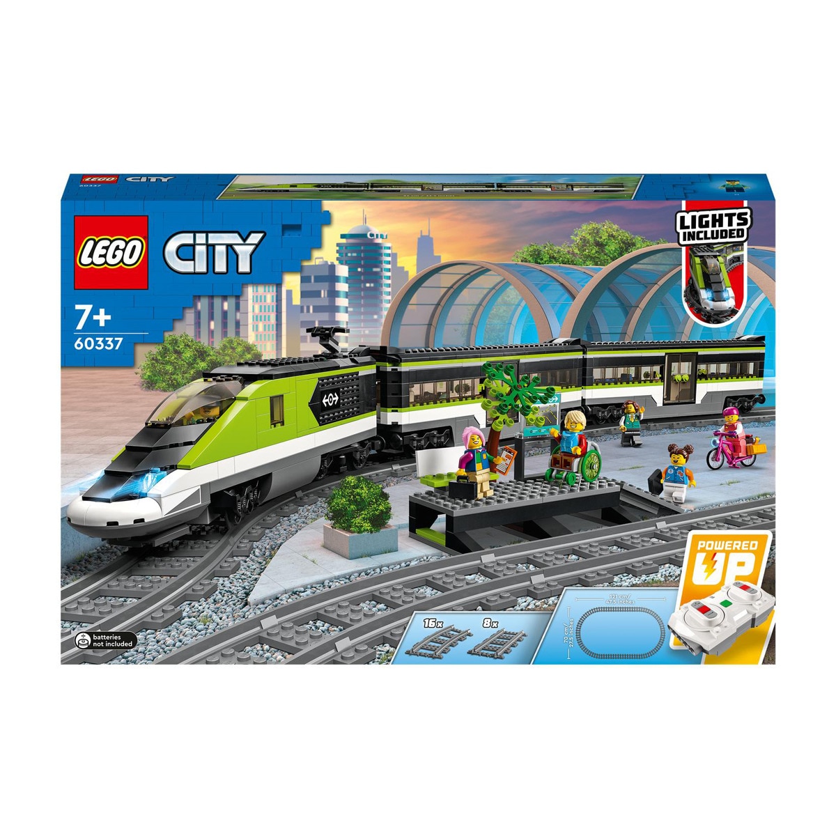 LEGO -  Teledirigido Para Construir Tren De Pasajeros De Alta Velocidad Con Vías, Luces Y Mini Figuras City Trains