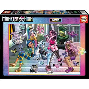 Monster High - Puzzle de 1000 piezas Monster High para adultos, 68 x 48 cm y cola Fix incluida ㅤ