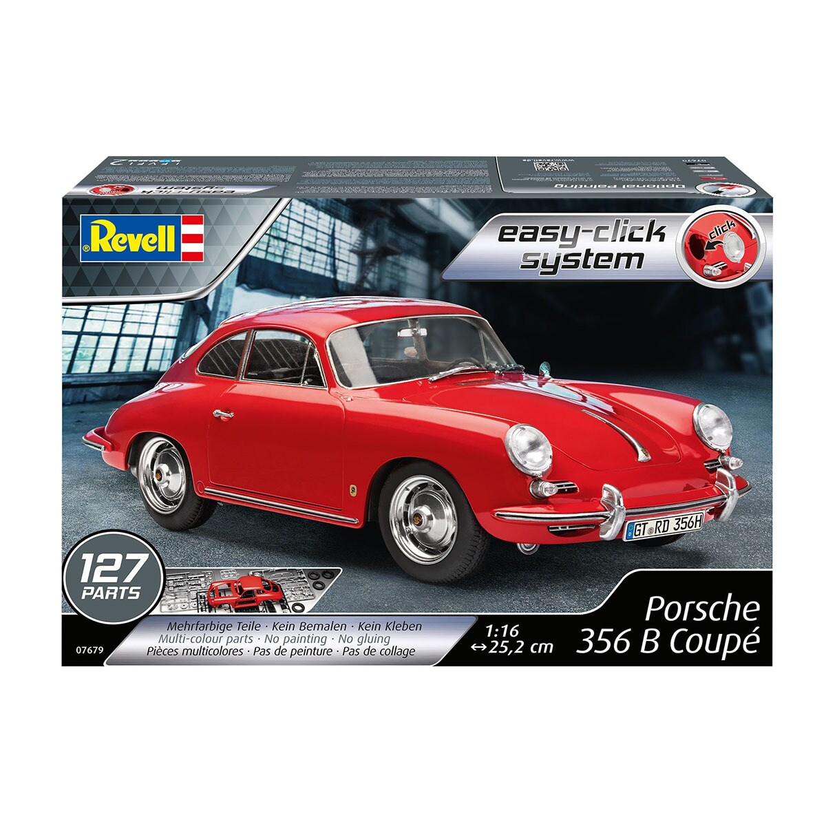 Revell - Kit de montaje a presión Porsche 356 B Coupé easy click Revell.