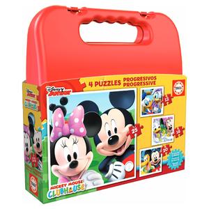 Educa Borrás - Mickey Mouse - Maleta Puzzles Progresivos