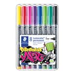 Estuche 8 rotuladores STAEDTLER 317 wp8-1 Lumocolor permanent art