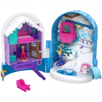 Polly Pocket - Muñeca con Mini Cofre, Refugio de Nieve