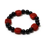 Pulsera marfil vegetal Negro/Rojo Nature et decouvertes