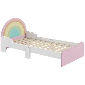 Homcom - Cama infantil arcoíris Rosa