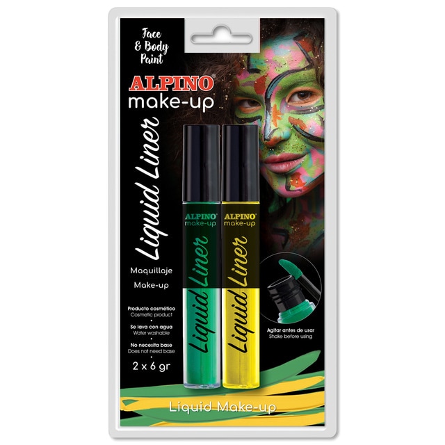 Alpino - Blister Maquillaje 2 Liquid Liner Alpino Amarillo & Verde.