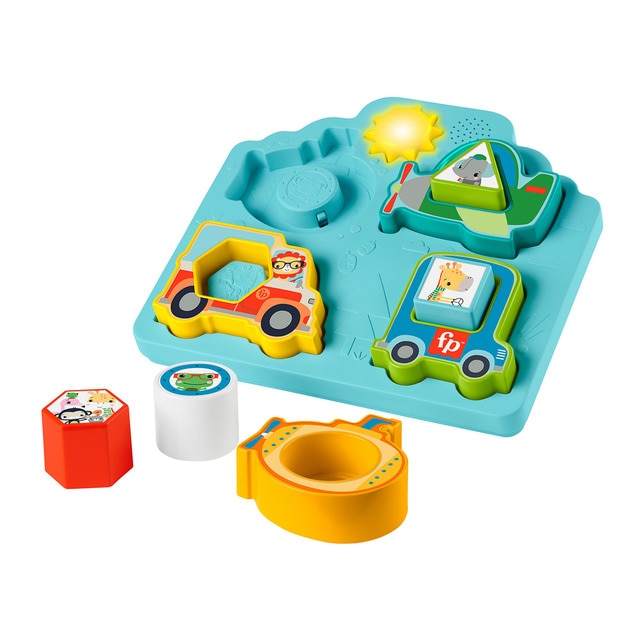 Fisher-Price - Puzzle de vehículos  con formas y sonidos Fisher-Price.