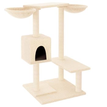 Rascador Para Gatos Con Postes Para Rascar Color Crema 82 Cm Vidaxl