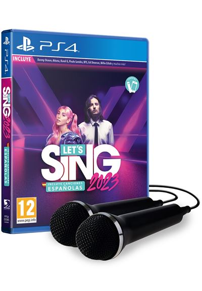 Let´ s Sing 2023 Incluye Canciones Españolas 2 micrófonos PS4