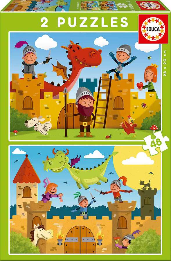 Puzzle Educa Dragones y caballeros 2 unidades