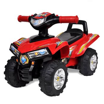 Quad Correpasillos Infantil Con Sonidos Y Luces Rojo Vidaxl