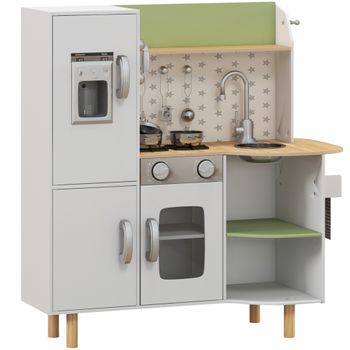 Cocina De  De Madera Para Niños 3-6 Años Blanco Aiyaplay