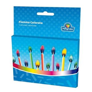 Pack 6 velas de llama de colores