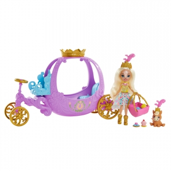 Royal Enchantimals Muñeca con Carruaje Real y Mascota +4 Años