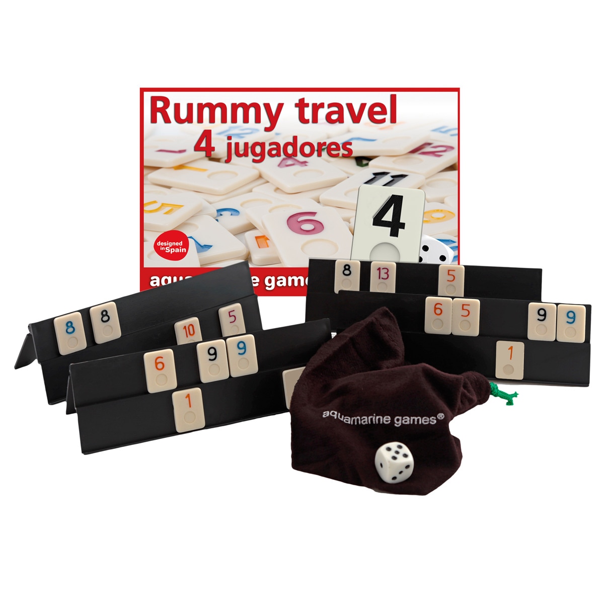 Aquamarine Games - Rummy De Viaje 4 Jugadores